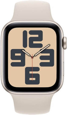 Apple Watch SE 2024 GPS 44mm Starlight Aluminium Case with Starlight Sport Band - S/M - ION eCommerce - Smartwatch